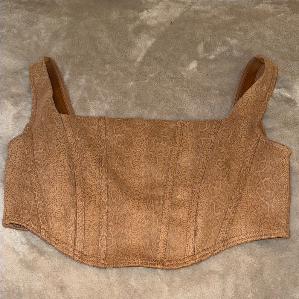 Windsor Brown Snake Print Crop Top